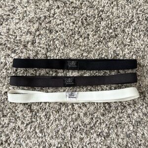 Prana Three-Pack Elastic Headbands in Black, Charcoal, and Ivory